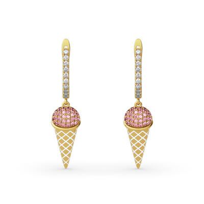 Jeulia Ice Cream Cone Sterling Silver Earrings