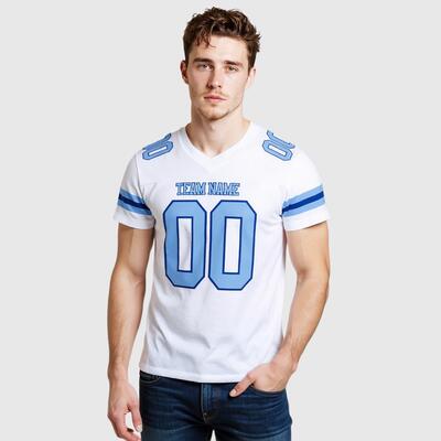 Team White Custom Football Jersey – Stitched Club Name & Player ID