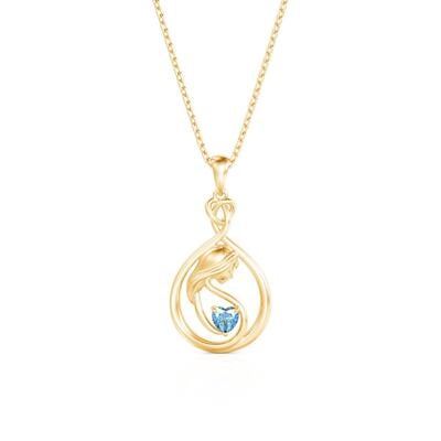 Jeulia Collar Personalizado para Nueva Mamá con Corazón Piedra de Nacimiento