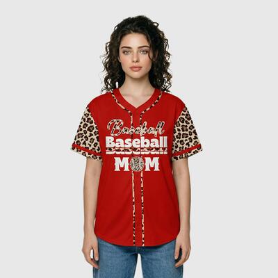 Custom Leopard Baseball Mom Jersey-Personalized Name & Number Unique Mother's Day Gift for Baseball Moms