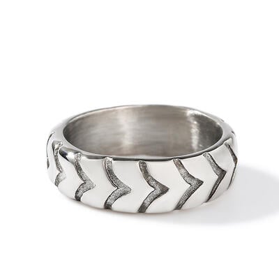 Jeulia Tire Pattern Stainless Steel Men's Band