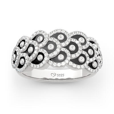 Jeulia Japanese Koinobori Inspired Sterling Silver Ring