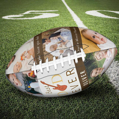 Personalized Football with Guitar Graphics to Add Photo as a Gift for Dad