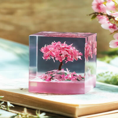 Reslol Romantic Pink Cherry Tree Resin Ornament