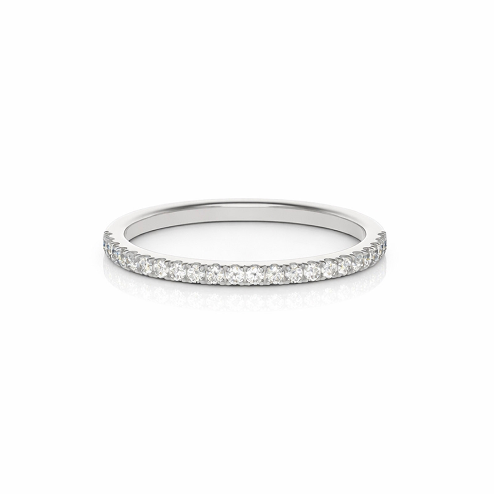 Jeulia Classic Round Cut Sterling Silver Women's Band