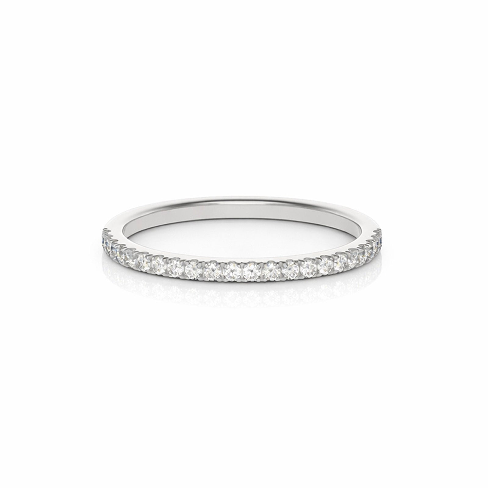 Jeulia Classic Round Cut Sterling Silver Women's Band