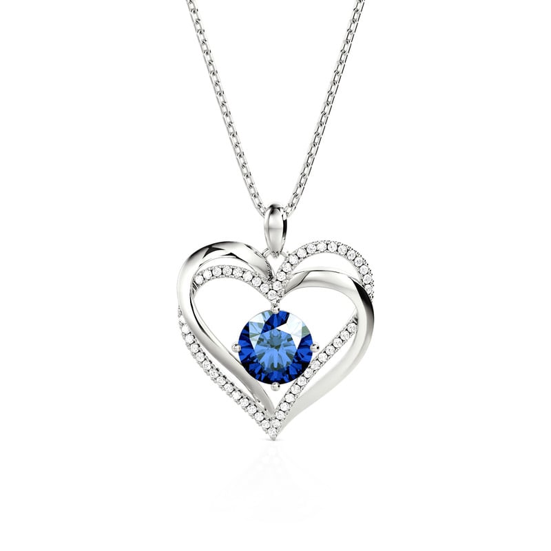 Jeulia "Eternal Love" Double Heart Custom Necklace With Birthstone
