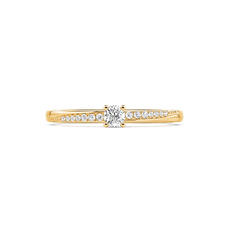 Jeulia Bague de Fiançailles Classique Torsadée Or Taille Ronde