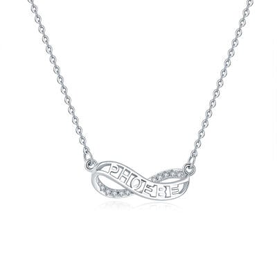 Jeulia "Everlasting Love" Personalized Sterling Silver Necklace