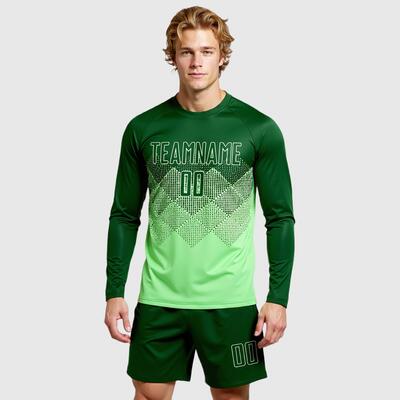 Custom Soccer Jersey Long Sleeve Gradient Square Sublimation Ideal for School Team Photos