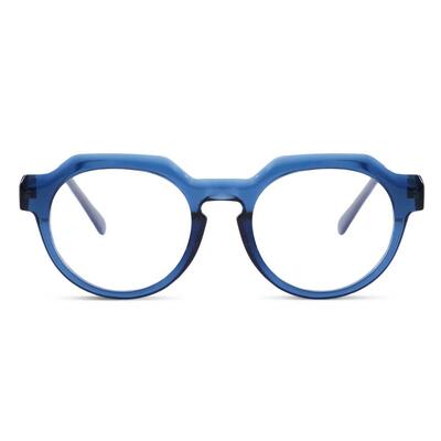 Stuar Blaue Runde Brille