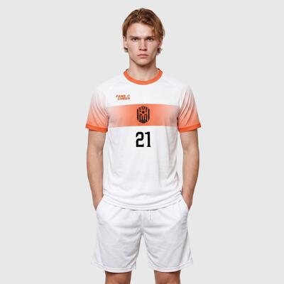 Custom White Orange Soccer Jersey Inspired by Netherlands Away Kit-Custom Team Wear