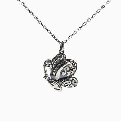 Jeulia "Noble Butterfly" Sterling Silver Necklace