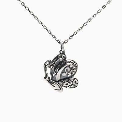 Jeulia "Noble Butterfly" Sterling Silver Necklace