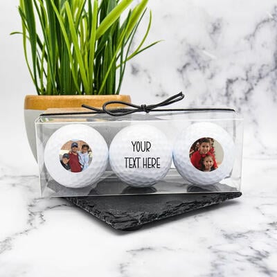 Personalized Best Dad Golf Ball Customized Text Set of 3 Father's Day Birthday Gift