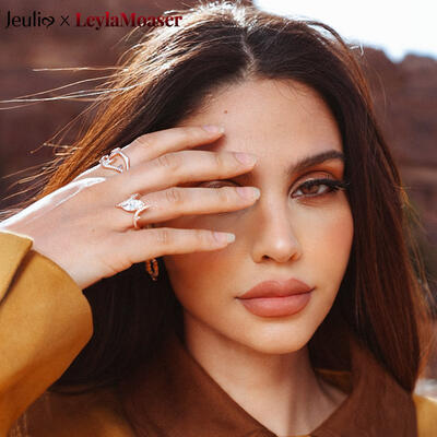 Jeulia x Leyla Thorn Bush Women Rose Gold Ring Set