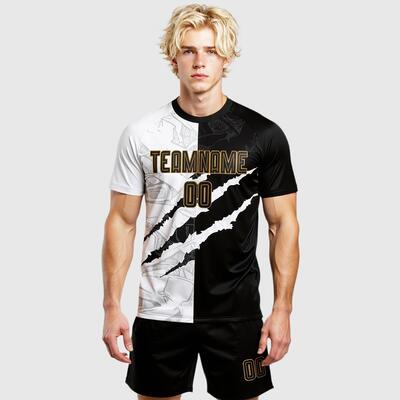 Custom Graffiti Sublimation Soccer Jersey – Scratch Pattern, Quality Material for Breathable School Competitions