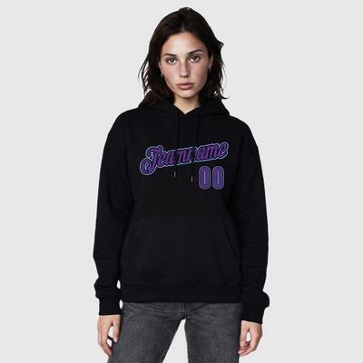 フーディー パーカー スウェット ブラック チーム名 番号 ロゴ入り ユニセックス 快適  オーダーメイド