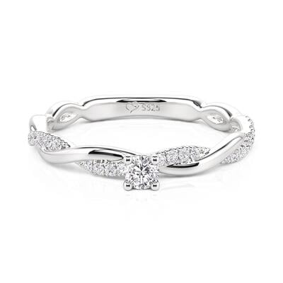 Jeulia Minimalist Twist Round Cut Engagement Ring