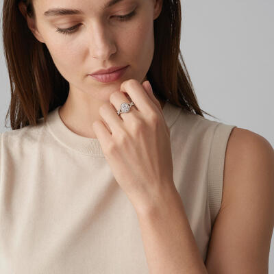 "Yours, Truly" Oval Cut Halo Engagement Ring