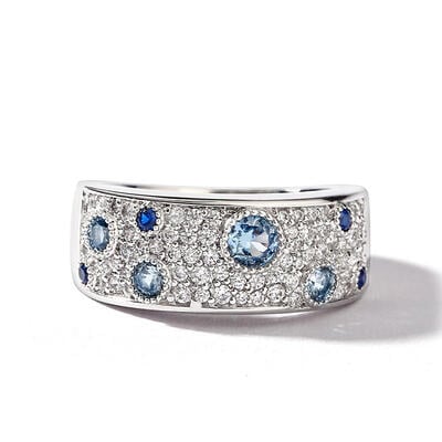 Jeulia "Landscape in Galaxy" Round Cut Sterling Silver Women's Band