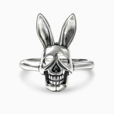 Jeulia "Baby Bunny" Skull Sterling Silver Ring