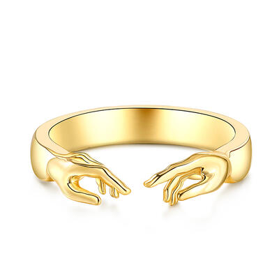 Jeulia "Touch Your Soul" The Creation of Adam Sterling Silver Men's Open Ring