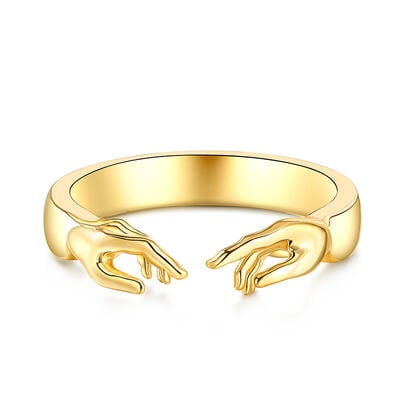 Jeulia "Touch Your Soul" The Creation of Adam Sterling Silver Men's Open Ring