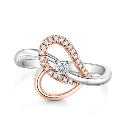 Jeulia Simple Infinite Heart Ring Two Tone Sterling Silver