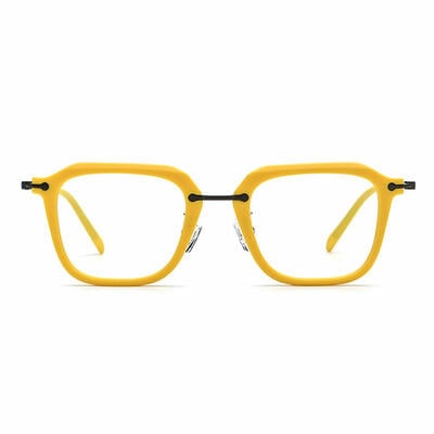 Zechariah Lunettes Carrées Jaunes
