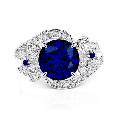 Jeulia Butterfly Inspired Ribbon Symmetric Ring Sterling Silver