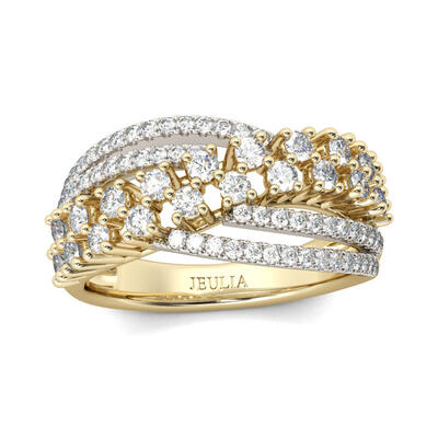 Jeulia Crossover Sterling Silver Women's Band