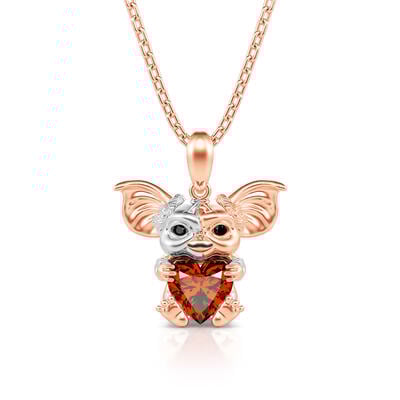 Jeulia Hug Me "Small Evil Monster" Heart Cut Sterling Silver Necklace