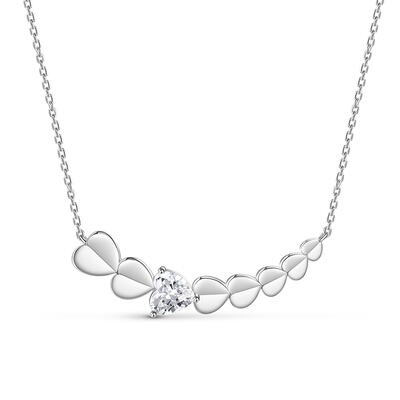 Jeulia Collar de Plata de Ley Sonrisa de Corazón