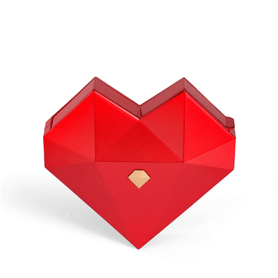 Jeulia Diamond Red Heart Ring Box for Magic Secret