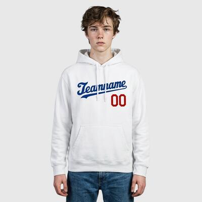 Soft Custom Stitched White Sports Pullover Hoodie Comfortable Fabric Custom Team Name & Unique Number