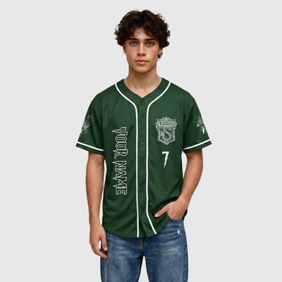 Custom Snake Emblem Baseball Jersey, Vintage Fantasy School Spirit Button-Down Shirt, Personalized Team Name & Number for Men & Women