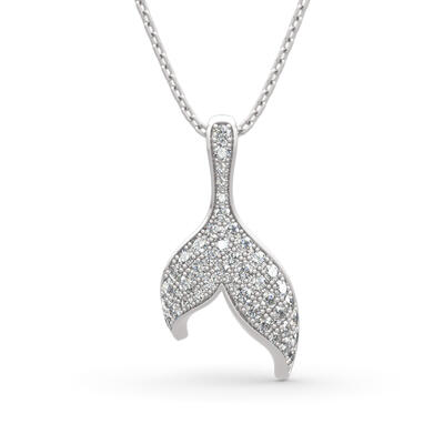 Jeulia "Dancing by the Moonlight" Mermaid Tail Sterling Silver Necklace