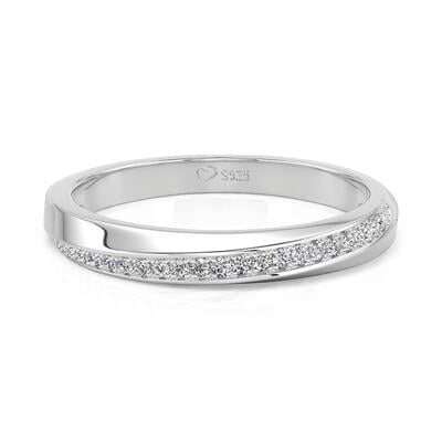 Jeulia Simple Twist Men's Wedding Band Sterling Silver