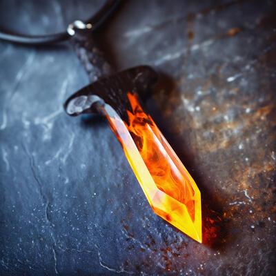 Reslol Dashing Handmade Epoxy Wood Sword - Shaped Pendant Necklace