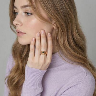 "Kostbarer Tau" Tropfenschliff Ring