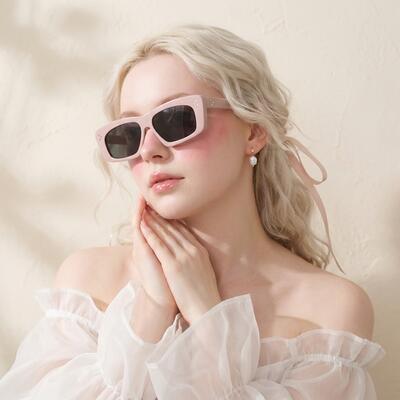 Albert Rosa Rechteckige Sonnenbrille