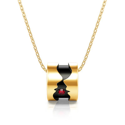 Jeulia "Face to Face" Couple Design Sterling Silver Necklace