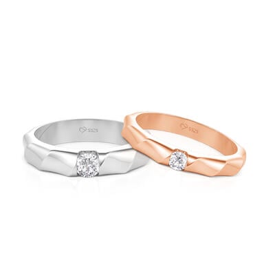 Jeulia Anillos de Pareja Lazo Trenzado Solitario Sencillo en Plata Esterlina