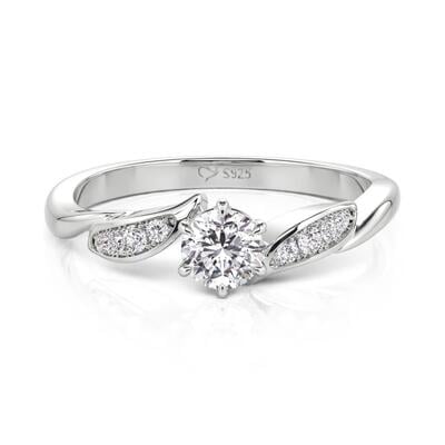 Jeulia Tulip Inspired Round Cut Bypass Engagement Ring