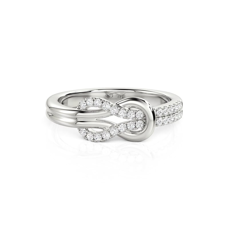 Jeulia Knot Design Sterling Silver Ring