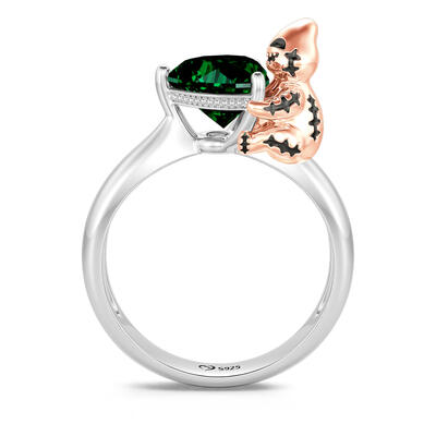 Jeulia Hug Me "The King of Bug Day" Heart Cut Sterling Silver Ring