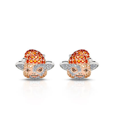 Jeulia "Small Evil Monster" Cute Design Sterling Silver Earrings