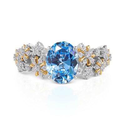 Jeulia Luna Astra Starry Oval Cut Sterling Silver Ring