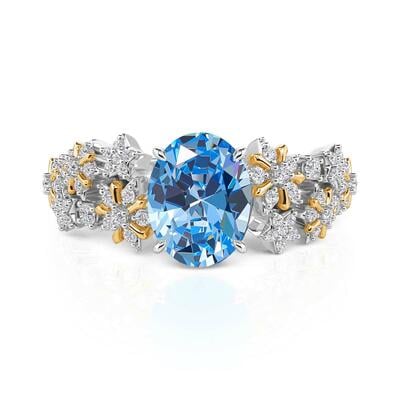 Jeulia Luna Astra Bague Ovale Étoilée en Argent Sterling